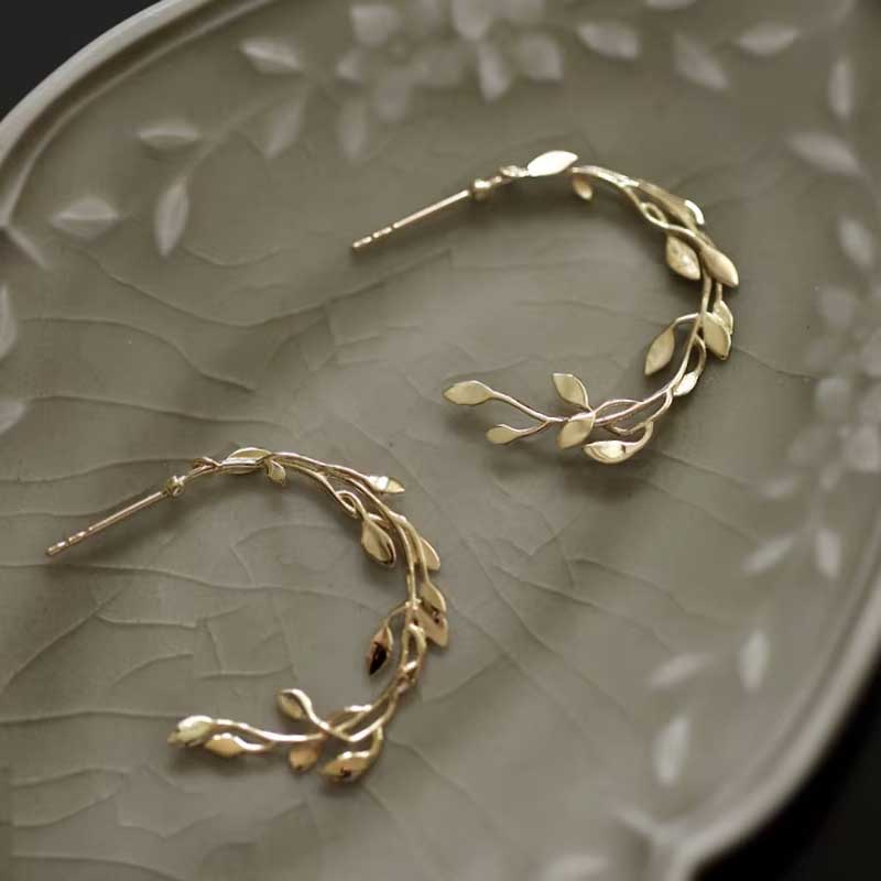 gold hoop floral earrings quality jewellery