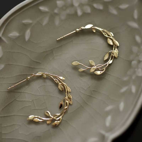 gold hoop floral earrings quality jewellery