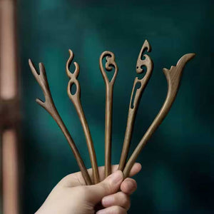 wooden wahine hair stick variations