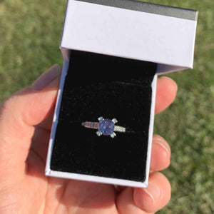 18K White Gold Alexandrite Engagement or Dress Ring "Jarelle"