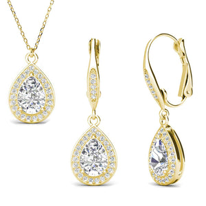 gold crystal jewellery set