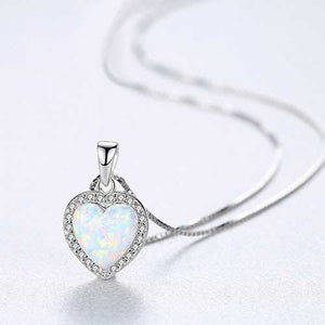 925 Sterling Silver Crystal Opal Jewellery Set "Camilla" (White)