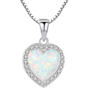 925 Sterling Silver Crystal Opal Jewellery Set "Camilla" (White)