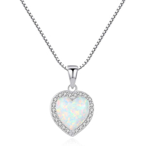 925 Sterling Silver Crystal Opal Jewellery Set "Camilla" (White)