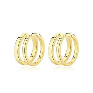 18K Gold Double Band Earring Cuffs "Jax"