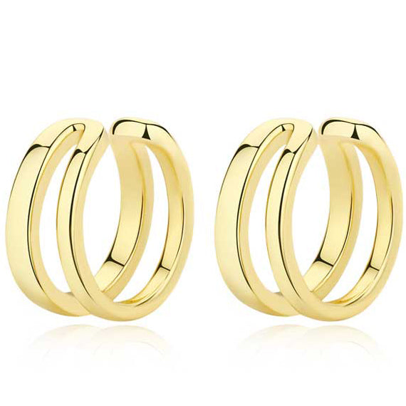 18K Gold Double Band Earring Cuffs "Jax"