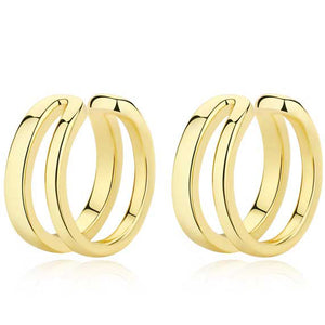 18K Gold Double Band Earring Cuffs "Jax"
