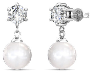 crystal pearl drop earrings bridal wedding auckland nz