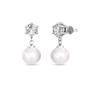 crystal pearl drop earrings bridal wedding auckland nz