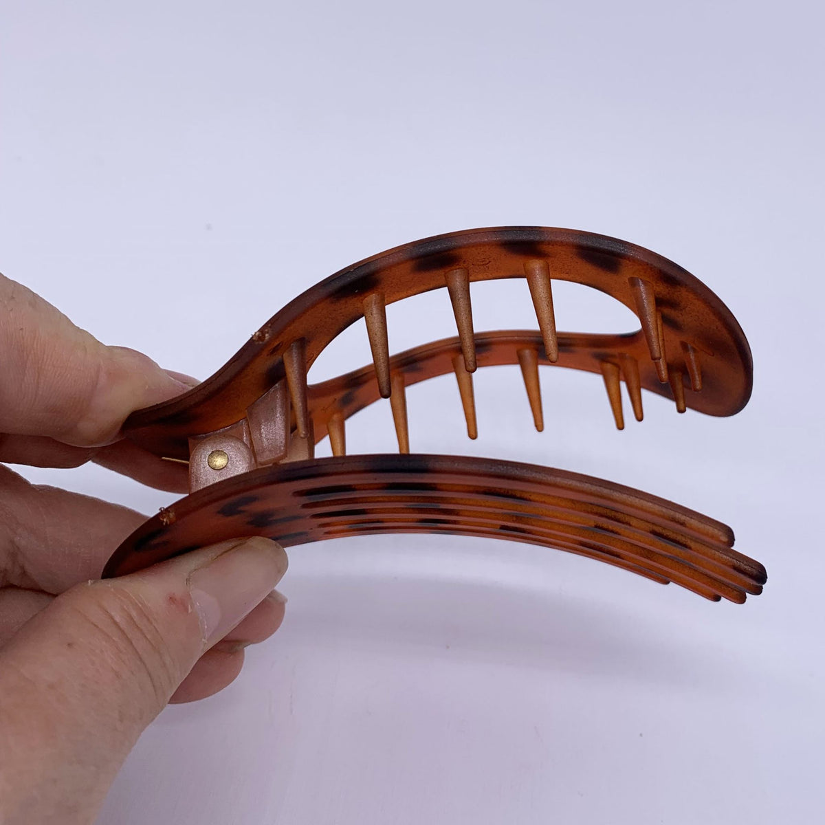 Flat Hair Clip "Mel" (Matt Tortoise Red)