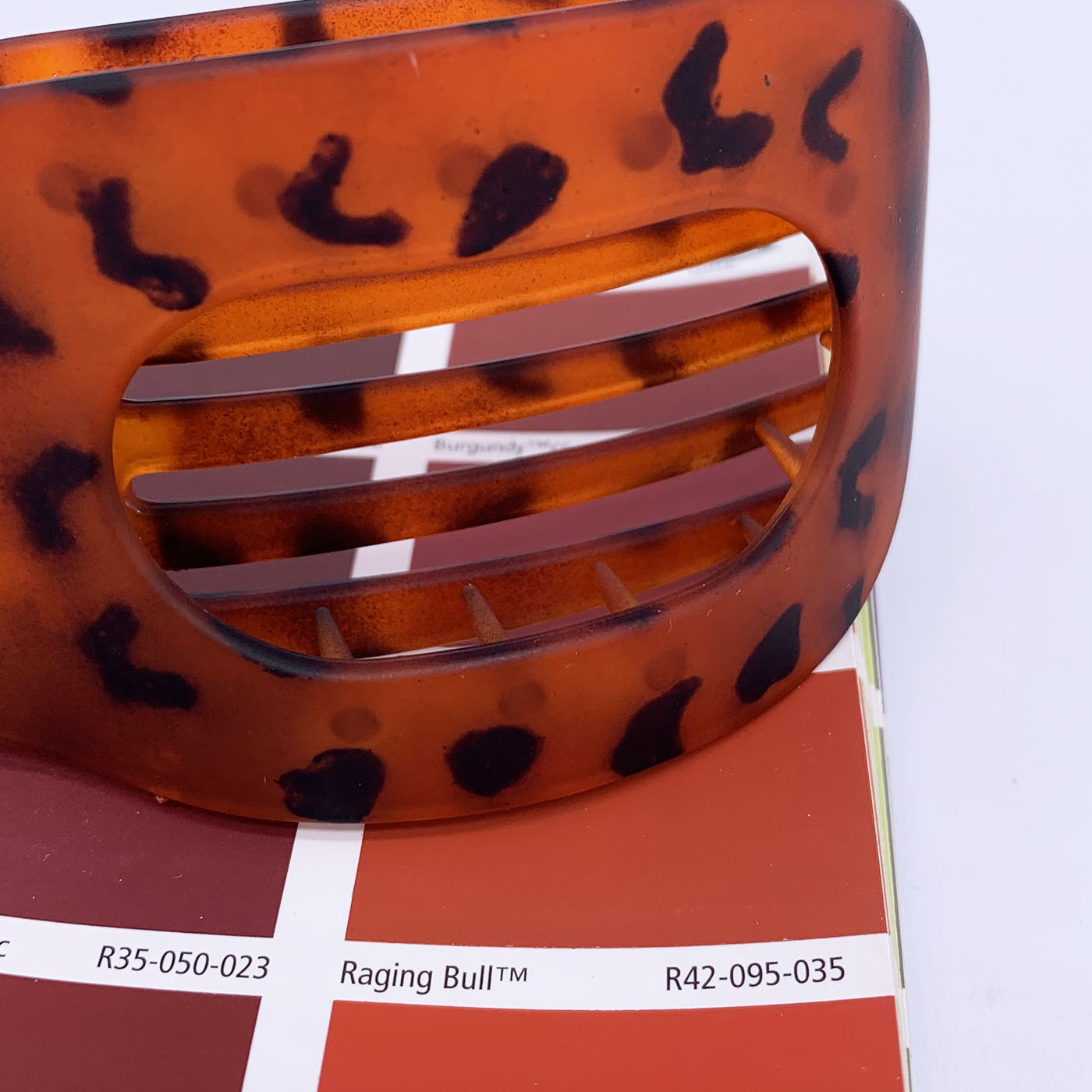 Flat Hair Clip "Mel" (Matt Tortoise Red)