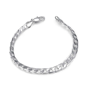 925 Sterling Silver Flat Curb Chain "Lyndsey" (6mm)