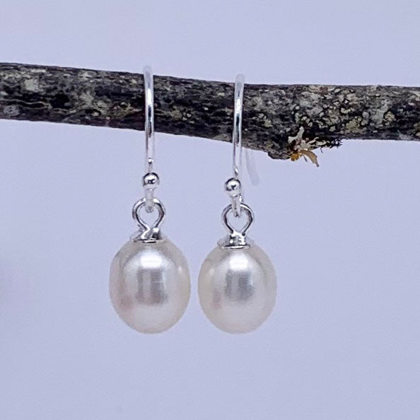 silver white pearl earrings for bridal wedding frenelle jewellery online nz
