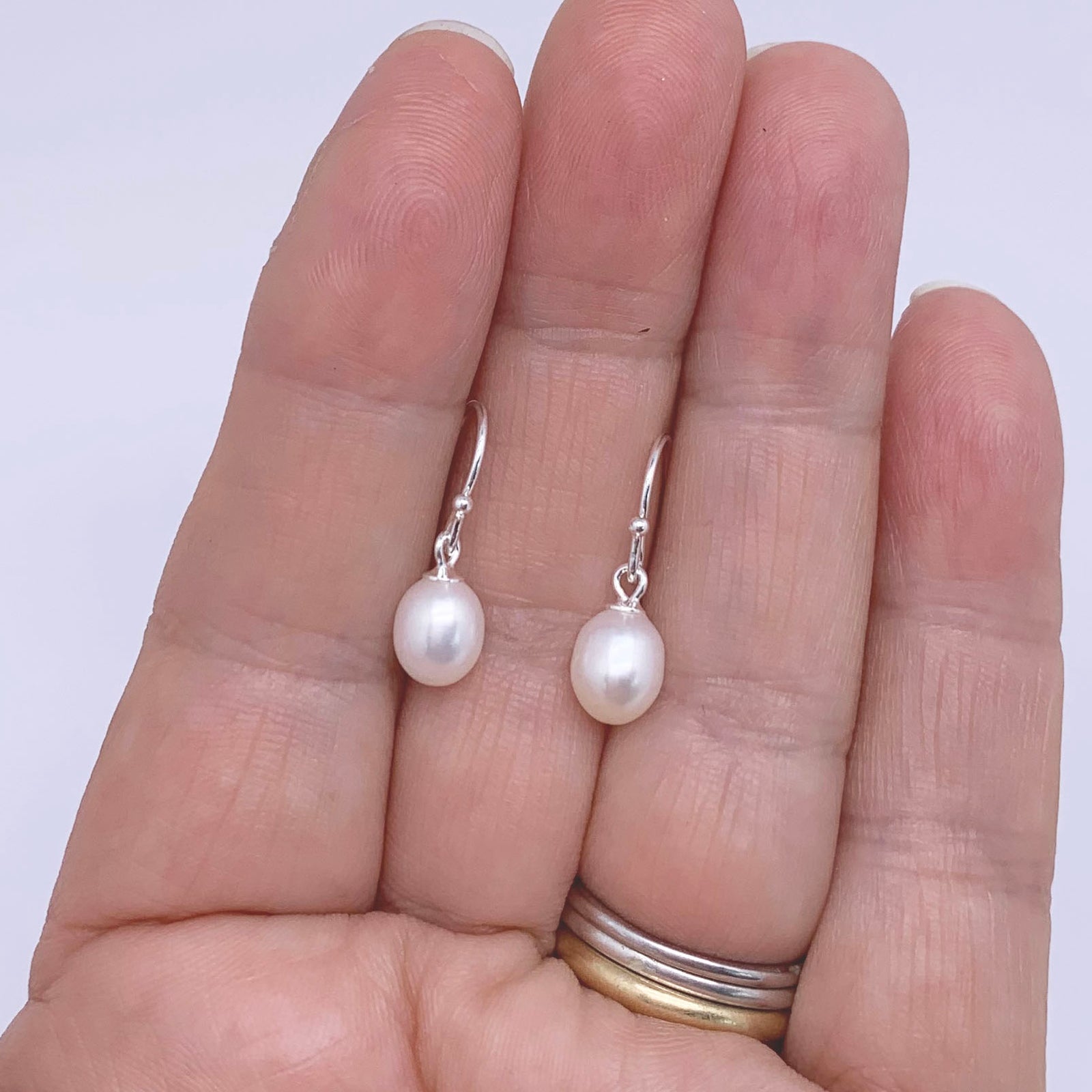 silver white pearl earrings for bridal wedding frenelle jewellery online nz
