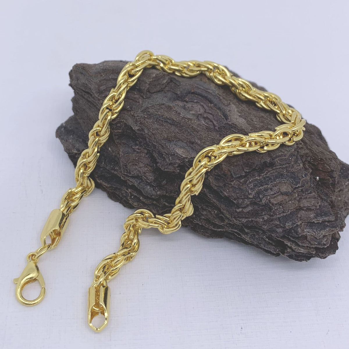 gold twisted rope bracelet by frenelle jewellery online nz