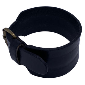 plain black leather bracelet from Frenelle Jewellery