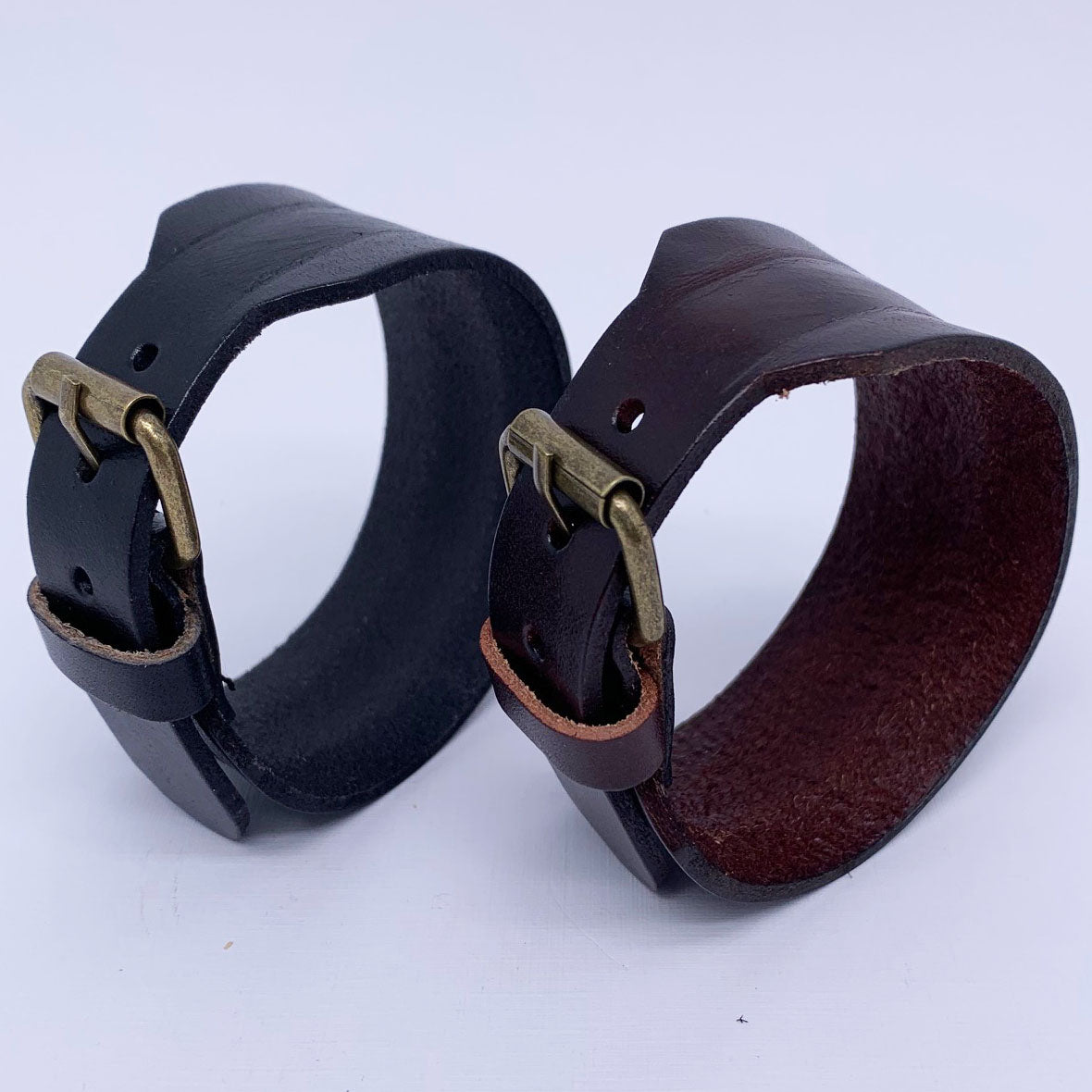 plain black leather bracelet from Frenelle Jewellery