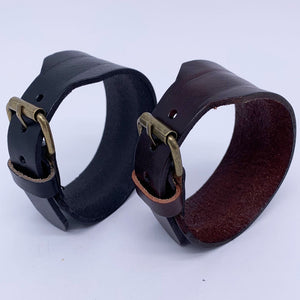 plain brown leather bracelet from Frenelle Jewellery
