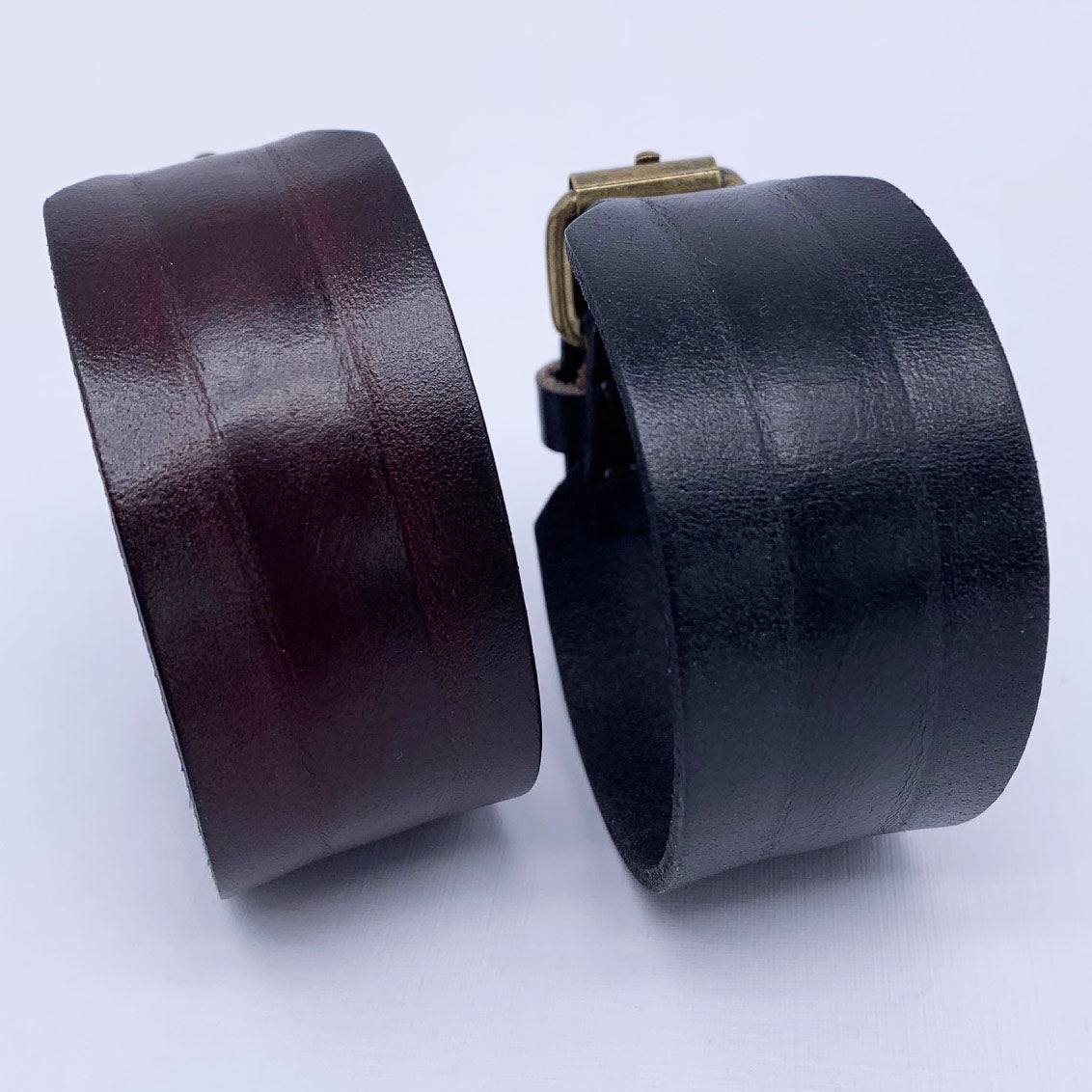 plain black leather bracelet from Frenelle Jewellery