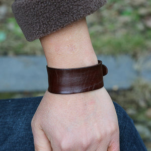 plain black leather bracelet from Frenelle Jewellery