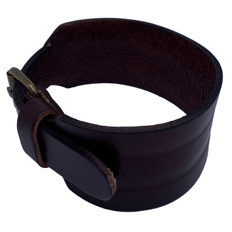 plain brown leather bracelet from Frenelle Jewellery