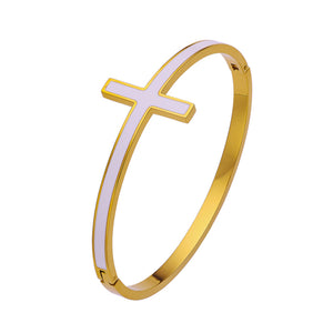 gold cross bracelet for sale online from frenelle jewellery auckland nz