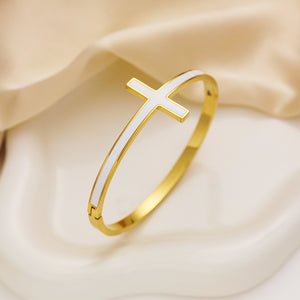gold cross bracelet for sale online from frenelle jewellery auckland nz