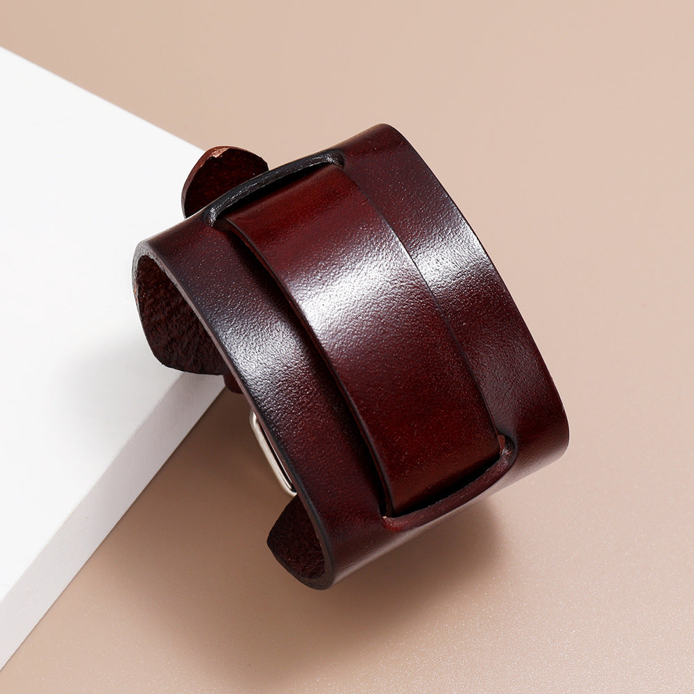 Leather buckle bracelet by frenelle jewellery