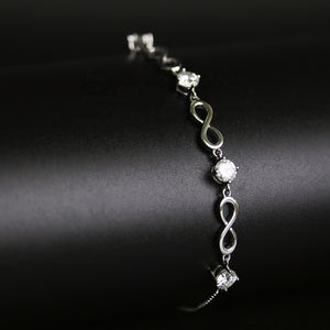 silver adjustable moissanite bracelet .5 carat