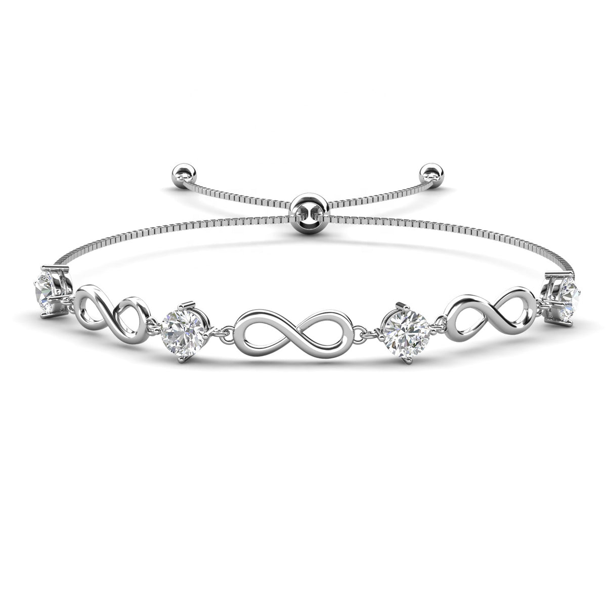 silver adjustable moissanite bracelet