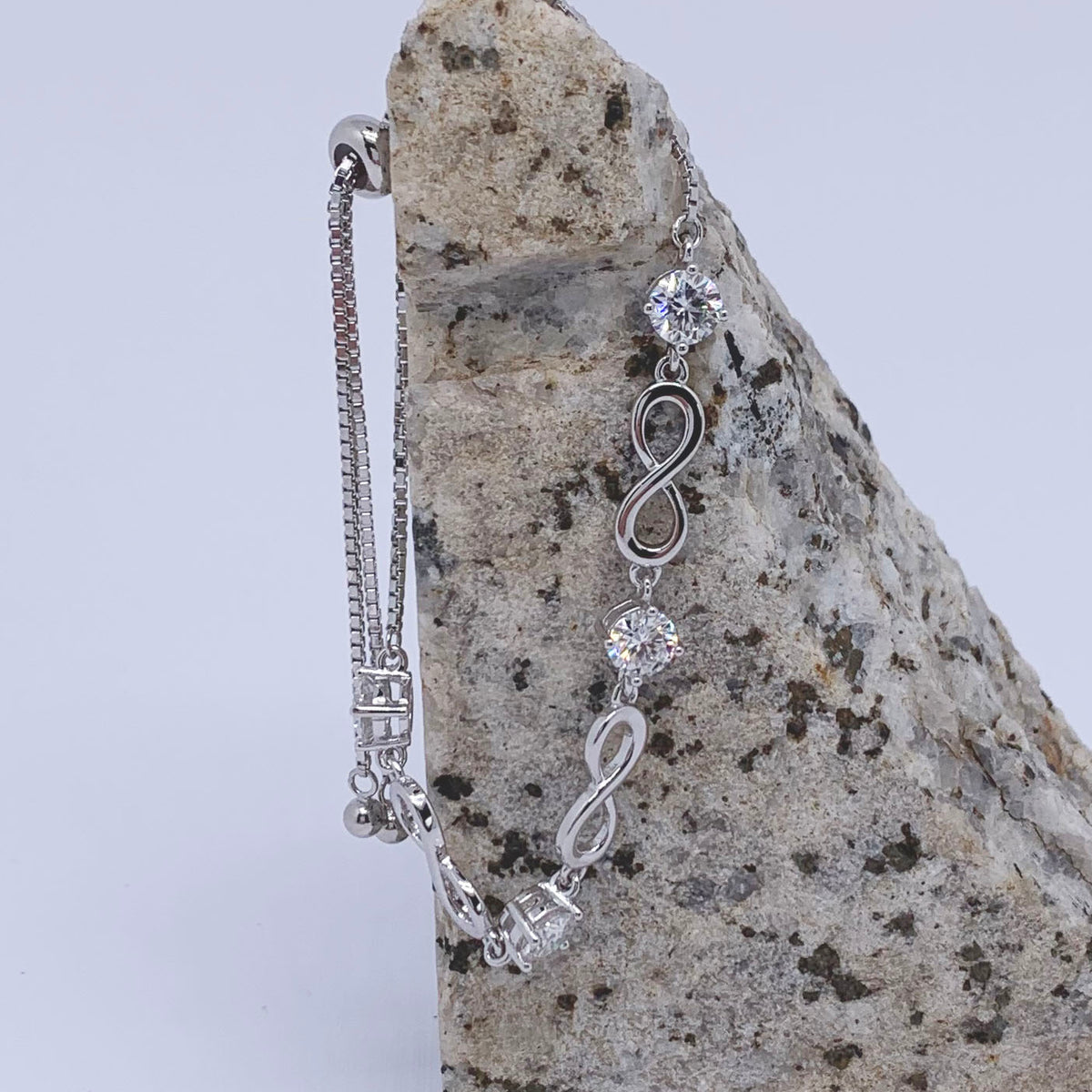 silver adjustable moissanite bracelet fine jewellery