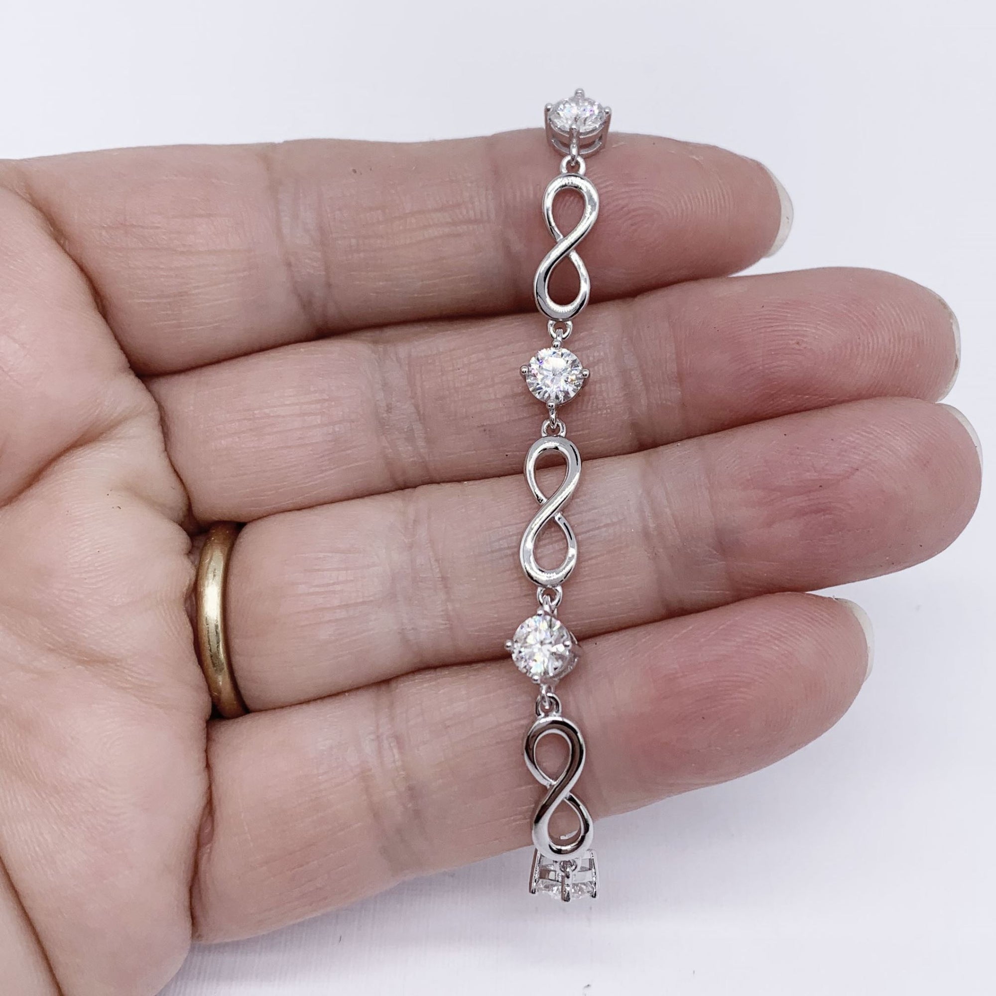 silver adjustable moissanite bracelet