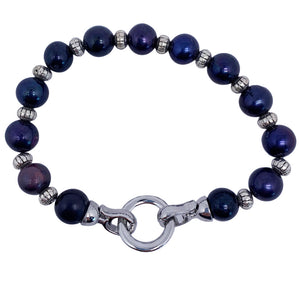 
Silver peacock pearl bracelet frenelle jewellery