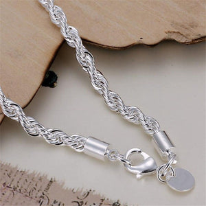 Silver Twisted Rope Bracelet (4mm)