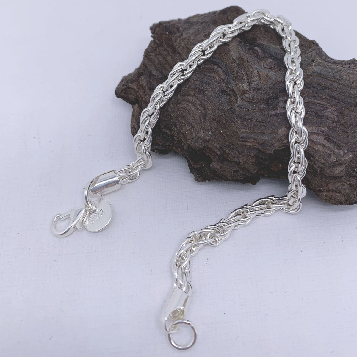 silver twisted rope bracelet by frenelle jewellery online nz