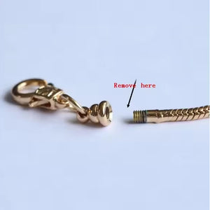silver snake chain charm bracelet jewellery