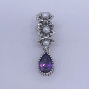 pearl purple silver charm frenelle online jewellery auckland nz