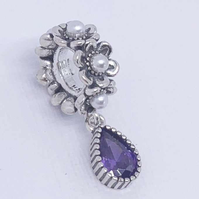 pearl purple silver charm frenelle online jewellery auckland nz