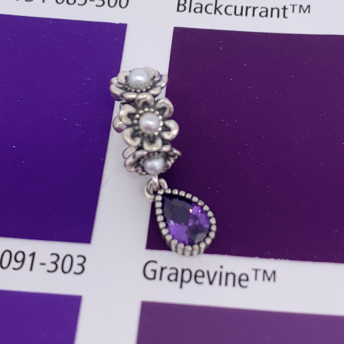 pearl purple silver charm frenelle online jewellery auckland nz