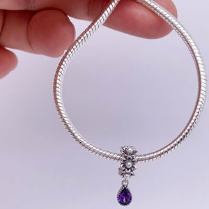 pearl purple silver charm frenelle online jewellery auckland nz