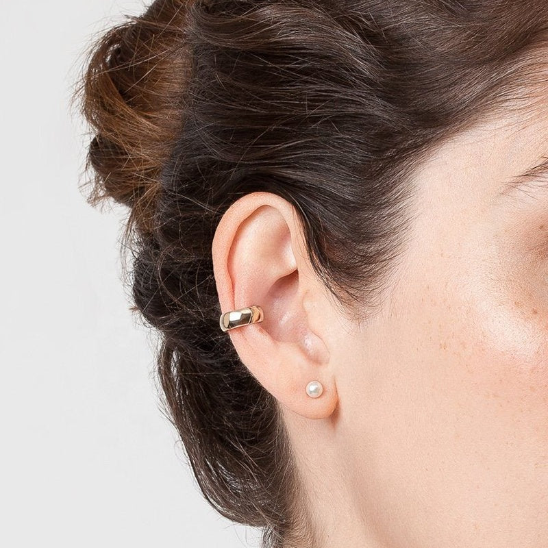 gold plain earring cuff frenelle jewellery