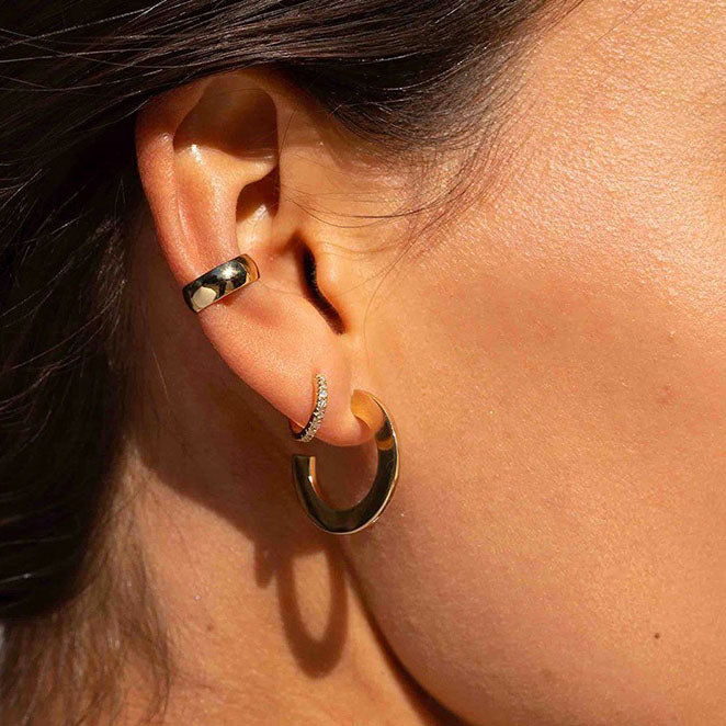gold plain earring cuff frenelle jewellery