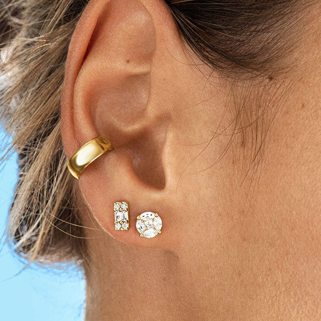 gold plain earring cuff frenelle jewellery