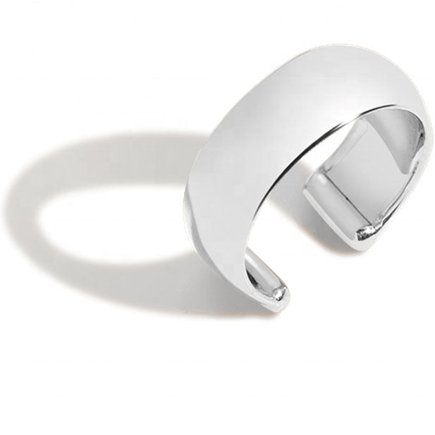 silver plain earring cuff frenelle jewellery