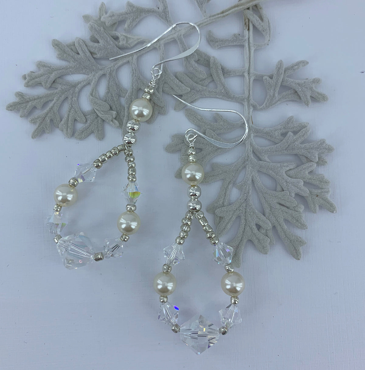 Silver Wedding Earrings with Premium Crystals "Alita"