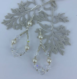 Silver Wedding Earrings with Premium Crystals "Alita"