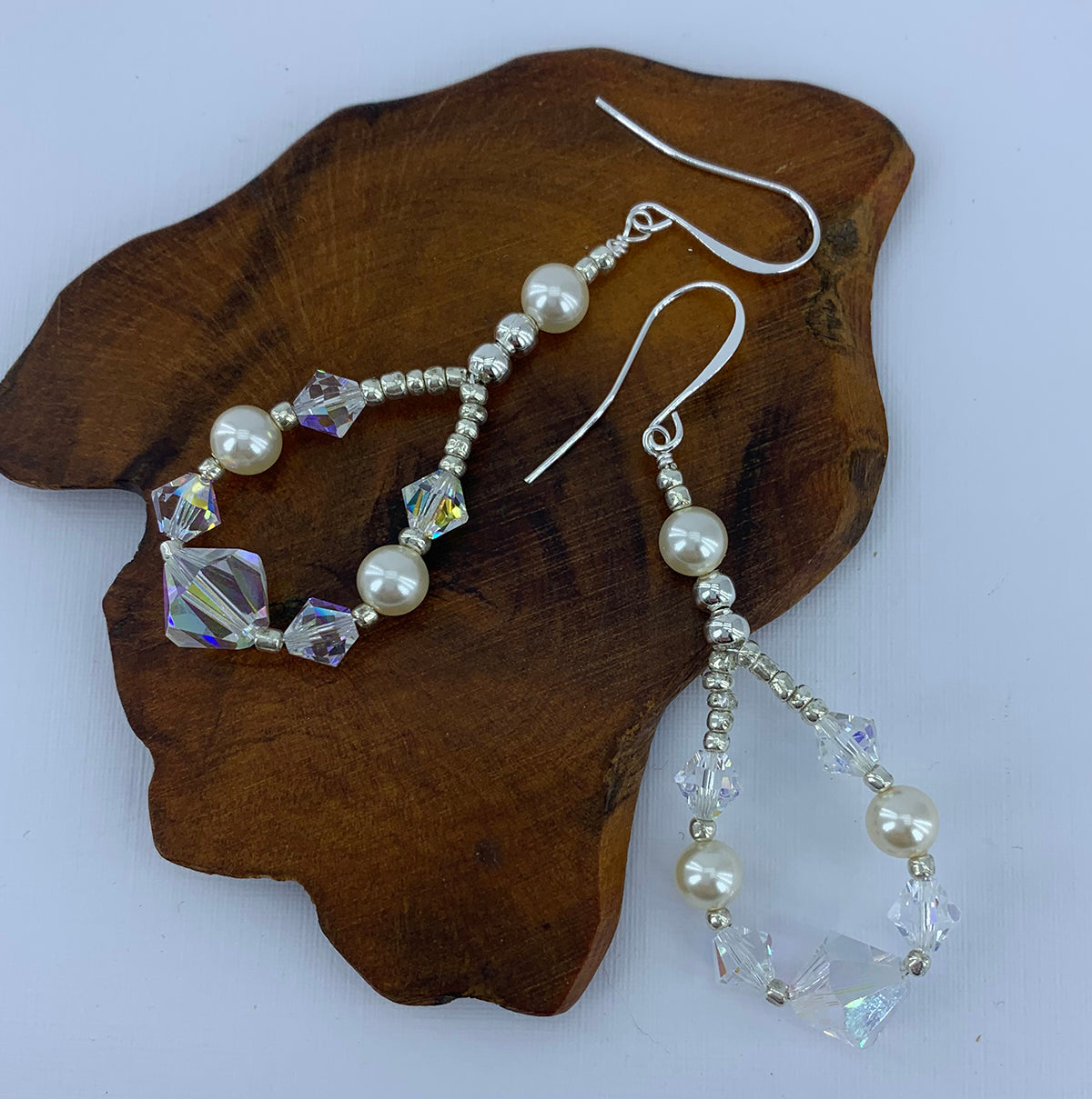 Silver Wedding Earrings with Premium Crystals "Alita"