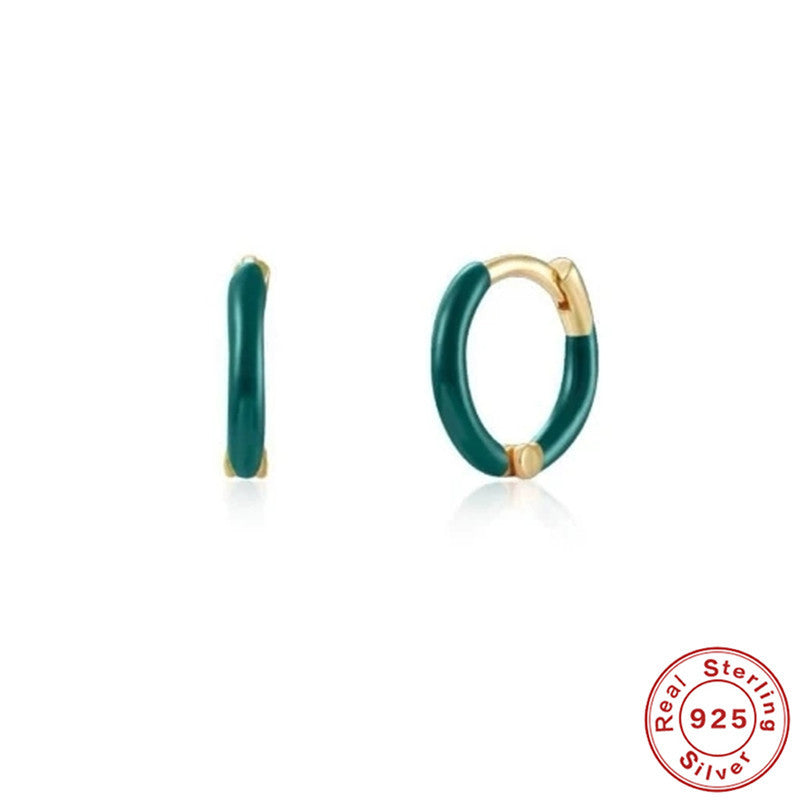Green gold huggie hoop earrings jewellery frenelle