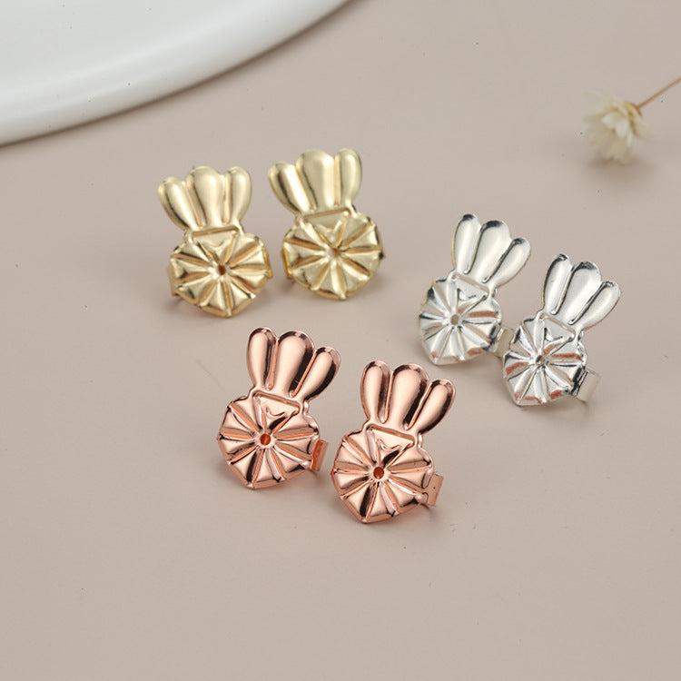 1 Pair Rose-Gold Earring Back Lifters "Clover"