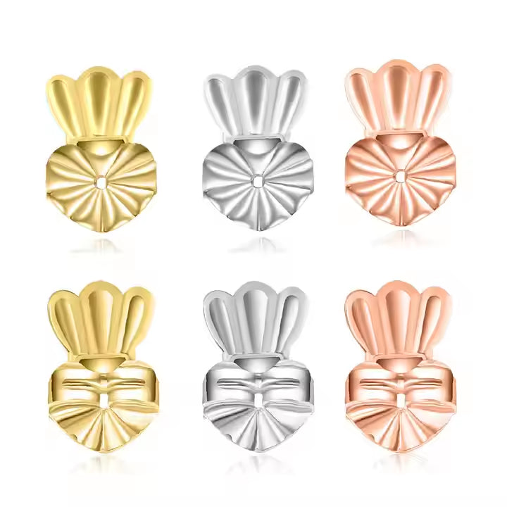 1 Pair Rose-Gold Earring Back Lifters "Crown"